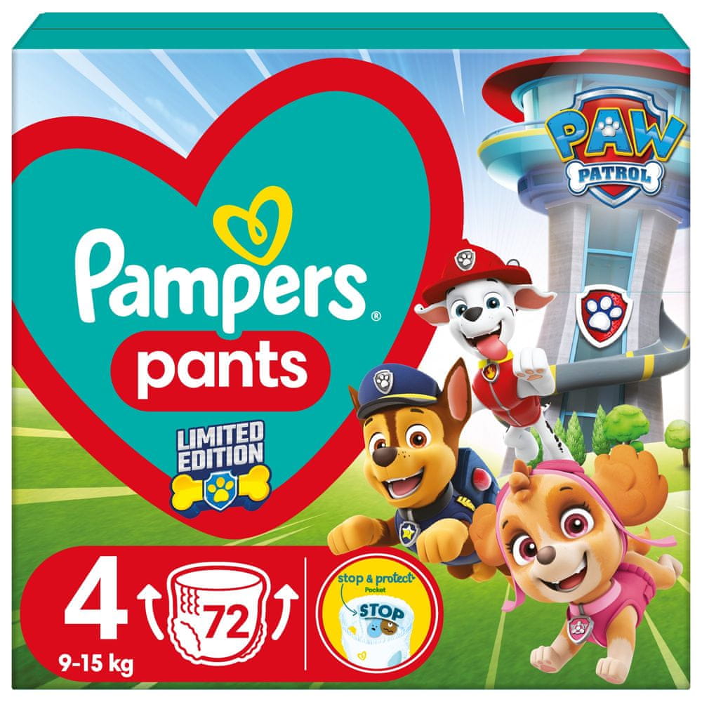 Pampers Active Baby Pants Paw Patrol Nohavičkové plienky veľ. 4 (72 ks plienok) 9-15 kg